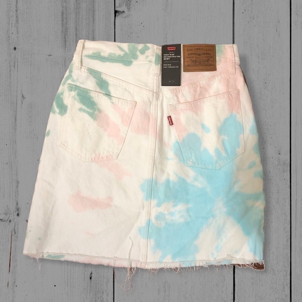 Levi's Deconstructed Tie Dye Denim Skirt (Juniors)‎ - Picture 2 of 13